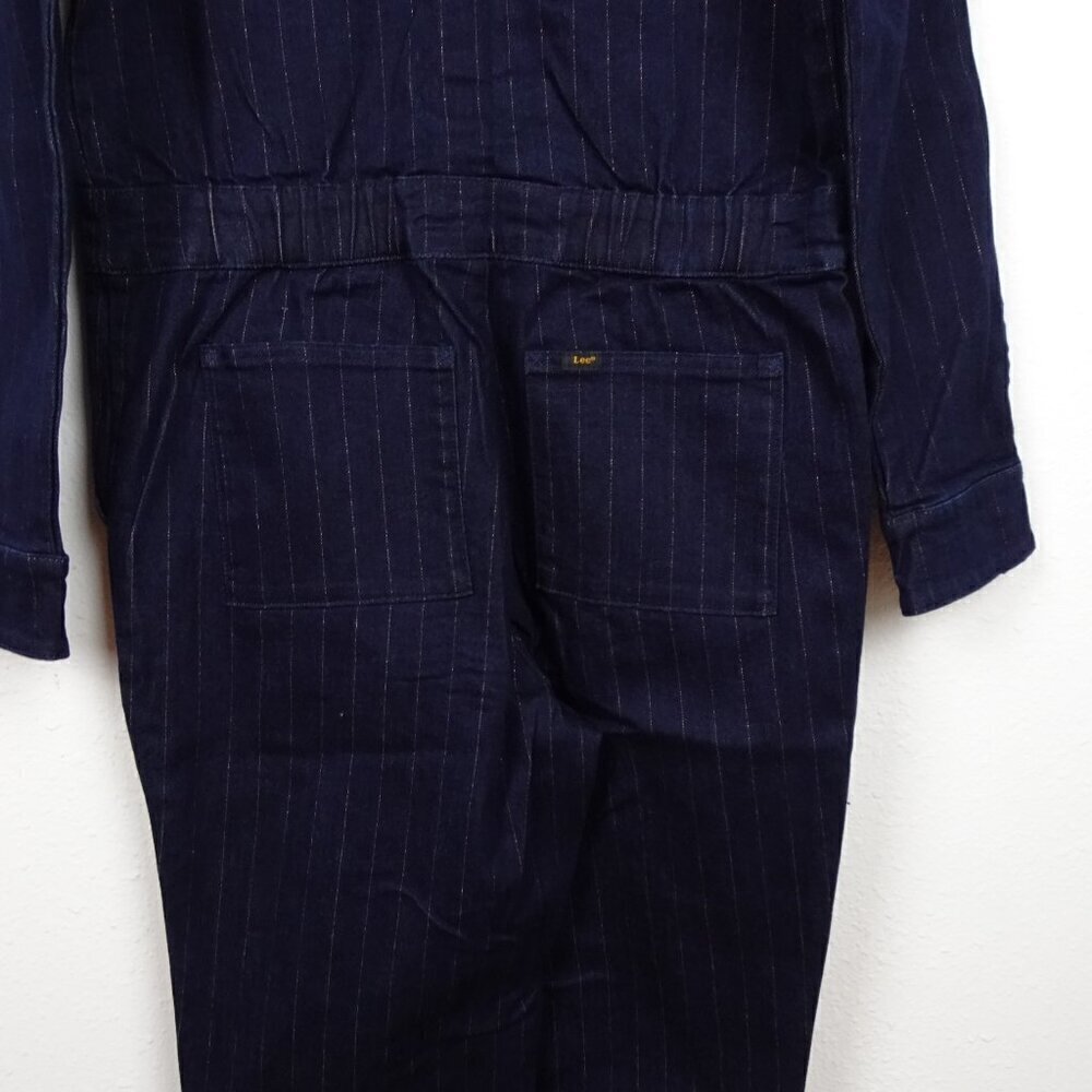 Lee Union-Alls Coverall Jumpsuit Women's Size S Blue Metallic Pinstripe - Picture 8 of 12